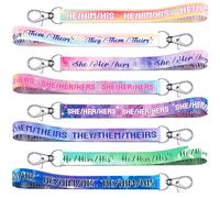 Humyoun 80 Pcs Pronoun Keychains Bulk Pride Lanyard Keychains Gender Identity They Them He Him She Her Key Rings Accessories Pronoun Gifts for Nonbinary Gender Party Activities Lgbtq Key Chains