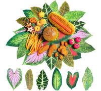 Humyoun 90 Pcs 8.7 Inch Parchment Paper Leaves Charcuterie Board for Cheese Food Serving Decoration Parchment Tropical Leaves for Tropical Party Plate Table Dinner Food Accessories
