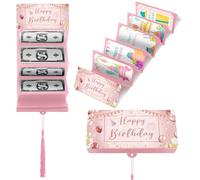 Humyoun Birthday Money Holder with 10 Slots for Cash Gifts Surprise Money Cash Envelope Card Holder for Birthday Gifts(Rose Golden)