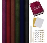 Humyoun Book Binding Cloth Kit, Includes 12''x16'' Bookcover Cloth Fabric 24 Decorative Corners 3 Iron on Vinyl Sheets Bone Folder Tools, Backing Paper,for Old Book DIY Craft Supplies(Vintage Series)