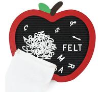 Humyoun Felt Letter Board with White Characters for Back to School, Wooden Message Board Changeable Classroom Decor Office Farmhouse Wall Milestones Boys Girls,10.3"x9.5",13.7"x5.5" (Apple)