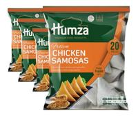 Humza Frozen Chicken Samosa Halal pastry sheets Filo Pastry Sheets phyllo dough (20 Pieces), 4 Packs