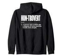 Hun-Trovert noun Outdoors Female Hunter Zip Hoodie