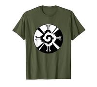 Hunab-Ku Maya Symbol Calendar T-Shirt, Men, Olive Green, Large