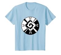 Hunab-Ku Maya Symbol Calendar T-Shirt, Youth, Baby Blue, Small