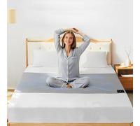 HUNAIGEE Conductive Grounding Bed Sheets Grounding Mat for Bed With Uk Plug Grounding Well Bedsheet UK 91x254cm Earthing Half Sheet Fits All Bed Sizes Silver Fiber Organic Cotton Better Sleep Gray