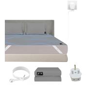 HUNAIGEE Grounding Bed Sheet with Silver Fiber Grounding Sheets Conductive Grounded Mat Soft King Size 153x203cm for Bed Earthing Mat with 4.6m Cord Grey