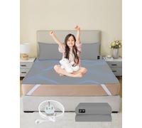 HUNAIGEE Grounding Sheet Earthing UK Conductive Bed Sheet Silver Fiber Mat 198x203cm Grey Organic Cotton Sleep Therapy Natural Wellness