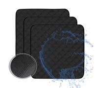 HUNAIGEE Waterproof Chair Pads for Incontinence Washable Seat Protector Pads for Adults Reusable Seat Pads Incontinence Seat Cover for Bed Wheelchair Ultra Soft 4-Layer 21"X22" 3 Pack Black