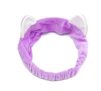 HUNCHA Cat Ears Spa Headband for Washing Face, Girls Makeup Hair Band, Microfiber Women Headbands, Elastic Headband to Skincare, Gifts for Teen Girls, Sleepover Party Supplies, Random Color, Pack of 1