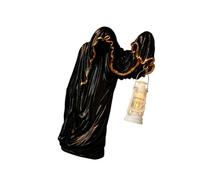 Hunchback Wizard Holding Lamp Resins Figurine Battery Operated Halloween Tabletop Decoration Indoor Shelf Ornament Halloween Tabletop Decorations