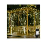 Huncv Rideau Lumires Batterie Ou Prise Usb 3 X 3 M Avec Tlcommande, 300 Led Dcoration De Nol Pour Chambre Coucher, Patio