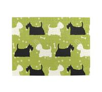 Hund Silhouette Scottie Westie Tier Adults 500 Pieces Puzzles-Jigsaw Wooden Puzzle for Adults Elderly