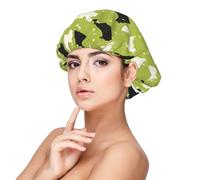 Hund Silhouette Scottie Westie Tier,Adult's Satin Sleeping Cap - Women's Elastic Sleep Bonnet, Adjustable Overnight Hair Cover