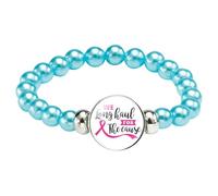 Hundakvy 2025 Breast Cancer Awareness Charm Bracelet Breast Cancer Awareness Accessories Pink Ribbon Charm Jewelry For Women Health Activities Charity Activities Road Races (Dark Blue, 1.8x7x7cm)
