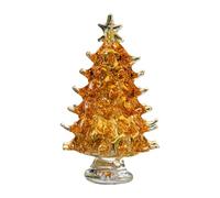 Hundakvy Colorful Crystal Glass Christmas Tree Figurines, 6 Pack, Gold, Cartoon, Christmas Ornaments