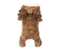 Hunde Overall aus Coral Fleece, weicher Dinosaurier Fleeceanzug mit Kapuze - Haustier Artikel, Einsatz fuer kuehle Tage, Fotos und gemuetliche Innenraeume, praktisch im Alltag, Reise (25)