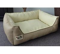 Hundebettenmanufaktur 70 cm X 50 cm dog bed Similpelle artificial leather beige/champagne