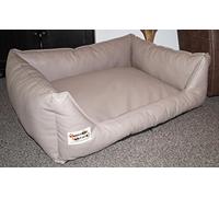 Hundebettenmanufaktur Artificial Leather Similpelle Dog Bed/Sofa, 110 cm x 85 cm, Taupe