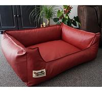 Hundebettenmanufaktur Artificial Leather Similpelle Dog Bed/Sofa, 70 cm x 50 cm, Brick Red