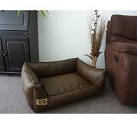 Hundebettenmanufaktur Similpelle Dog Basket Made from Artificial Leather 120 cm x 100 cm Brown