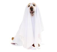Hundegeisterkostüm - Halloween-Kostüm - Hunde-Cosplay-Kostüm - Weißes Polyester-Kostüm Für Hunde Mit Augenschlitzen & Perfektem Sitz | Ideal Für Halloween-Fotoshootings & Lustige Anlässe Zuhause