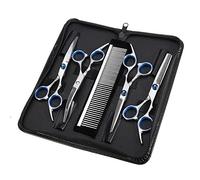 Hundeschere Fellschere für Hunde Katze 5-in-1 Scharfe Gebogene Schere Set Dog Grooming Set für Gesicht, Körper, Ohren