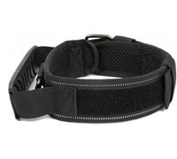 Hundhalsband， Durable Tactical Dogs Collar Personalized Military Dog Wide With Control Handle(Black,X Large)