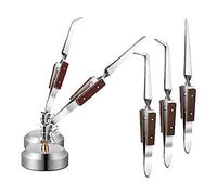 Hundnsney 5 Piece Soldering Tweezers Set with Base 360° Rotation Fit for Jewelry Making, Welding, Repairing