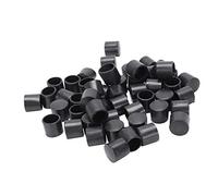 Hundnsney 50 Pcs Black Rubber PVC Flexible Round End Cap Round 12mm Foot Cover