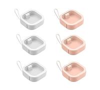Hundnsney 6Pcs Hair Tie Organizer Dispenser Bathroom Storage Organizer Cotton Swabs Dispenser (Pink+White)