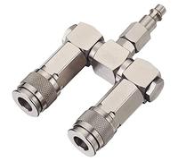 Hundnsney Air Hose Connector 2 Way Air Hose Splitter 1/4 in Air Compressor Fittings Swivel 360 Degrees Connectors Replacement Spare Parts Accessories