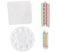 Hundnsney Mandala Dotting Stencil Tools Rock Painting Kit Stylus Dotting Tools Include Stencil, Paint Tray (17 Pack)