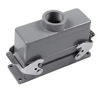 Hundnsney Rectangular H24B-He-024-1 Heavy Duty Connectors 24 Pin Cores Line 16A 500V Screw Feet Aviation Plug Socket,139x43x72Mm