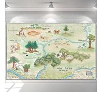 Hundred Acre Forest Map Backdrop Baby Shower Bear Backdrop Map Backdrop for Girl Boy Kids Happy Birthday Party Banner Bear Theme Party Photography Decoration Supplies (5x3ft)