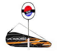 HUNDRED Battle 900 Badminton Racket | Material: Carbon Fibre | Max Tension 32lbs | Lightweight | Flexible Shaft | 290mm Balance Point | Intermediate Level | Full Cover Included