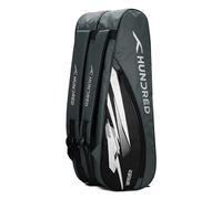 Hundred Cosmogear Badminton Kit-bag (Dark Grey/Black)|Double Zipper|Bag with Front Zipper Pocket