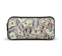 Hundred Dollar Bills Large Pencil Case Big Capacity Pencil Pouch Pen Bag Marker Pen Case for Women Men