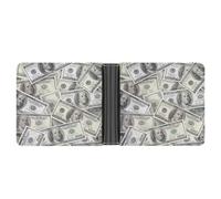 Hundred Dollar Bills Printed Bifold Wallet with Hidden Compartments Pocket Money and Credit Card Holder for Men Women