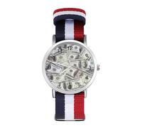 Hundred Dollar Bills Quartz Watches Arabic Numerals Wrist Watch with Adjustable Strap for Men Women