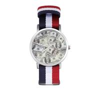 Hundred Dollar Bills Quartz Watches Without Scale Wrist Watch with Adjustable Strap for Men Women