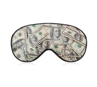 Hundred Dollar Bills Sleep Mask Soft Blackout Eye Mask Eye Shade Cover with Adjustable Strap for Men Women