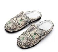 Hundred Dollar Bills Women's Cotton Slippers Soft Closed Toe House Shoes Non-Slip Slippers for Indoor Outdoor