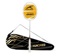 HUNDRED Flutter S CTRL Badminton Racquet | Material: Carbon Fibre | Full Cover | For Intermediate Players | Strung | Badminton Gifts | 80 Grams | String Tension - 32lbs