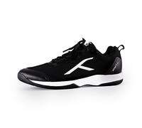 HUNDRED Infinity Pro Non-Marking Professional Badminton Shoe for Men | Material: Polyester/Mesh | Suitable for Indoor Tennis/Squash/Table Tennis/Basketball & Padel Black White