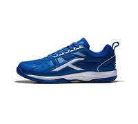 HUNDRED Raze Kids/Junior Non-Marking Professional Badminton Shoes (Blue/White, UK 1/US 2/EU 35) | Polyester Upper, Rubber Sole | Indoor Tennis, Squash, Table Tennis, Basketball & Padel