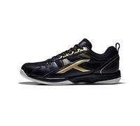 Hundred Raze Non-Marking Professional Badminton Shoes | Material Upper: Polyester, Sole: Rubber | Suitable for Indoor Tennis/Squash/Table Tennis/Basketball & Padel Black Gold