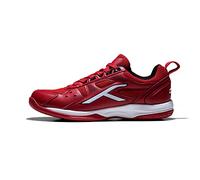 Hundred Raze Non-Marking Professional Badminton Shoes for Men | Material: Faux Leather | Suitable for Indoor Tennis Red White