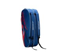 Hundred Strike Badminton and Tennis Racquet Kit Bag (Slate Blue, Size: Large/6in1) | Material: Polyester | Multiple Compartment with Side Pouch | Padded Back Straps | Front Zipper Pocket (Red/6 in 1)