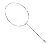 HUNDRED T-Rex 800 Badminton Racket with full cover | Material: Carbon Fiber | Gender: Unisex | 84g Lightweight Frame | Unstrung | Maximum Tension: 32 lbs | High Durability | Improved Control (White)